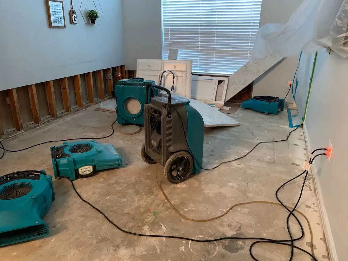 Dehumidifier in flood-cut room for Water Extraction & Removal in Arcata